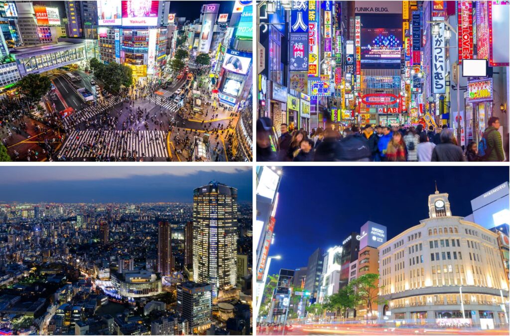 Pictures of Tokyo at night